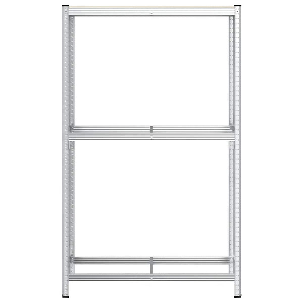 vidaXL Étagère à pneus à 2 niveaux Argentée 110x40x180 cm Acier et bois d'ingénierie
