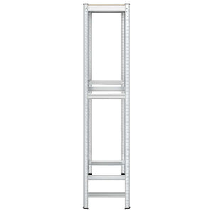 vidaXL Étagère à pneus à 2 niveaux Argentée 110x40x180 cm Acier et bois d'ingénierie
