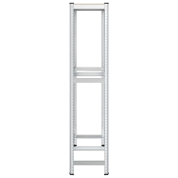 vidaXL Étagère à pneus à 2 niveaux Argentée 110x40x180 cm Acier et bois d'ingénierie