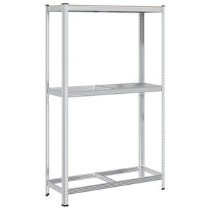 vidaXL Étagère à pneus à 2 niveaux Argentée 110x40x180 cm Acier et bois d'ingénierie