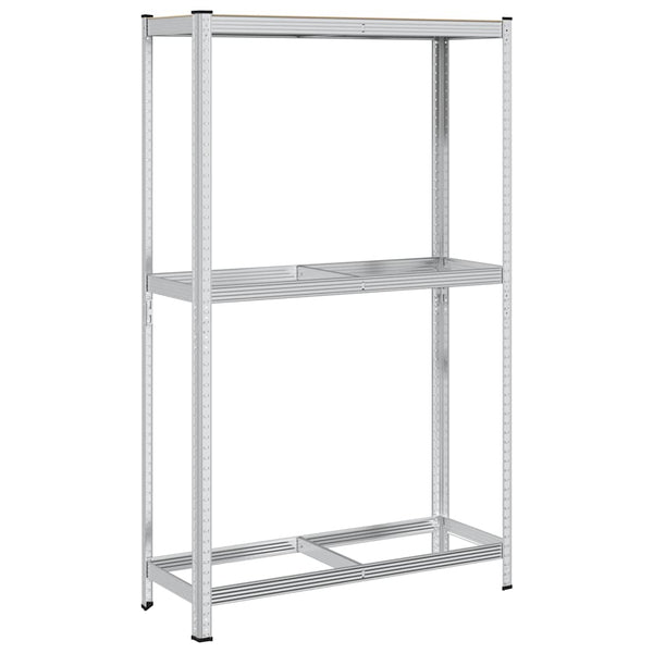vidaXL Étagère à pneus à 2 niveaux Argentée 110x40x180 cm Acier et bois d'ingénierie