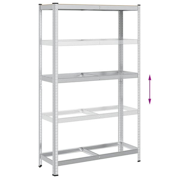 vidaXL Étagère à pneus à 2 niveaux Argentée 110x40x180 cm Acier et bois d'ingénierie
