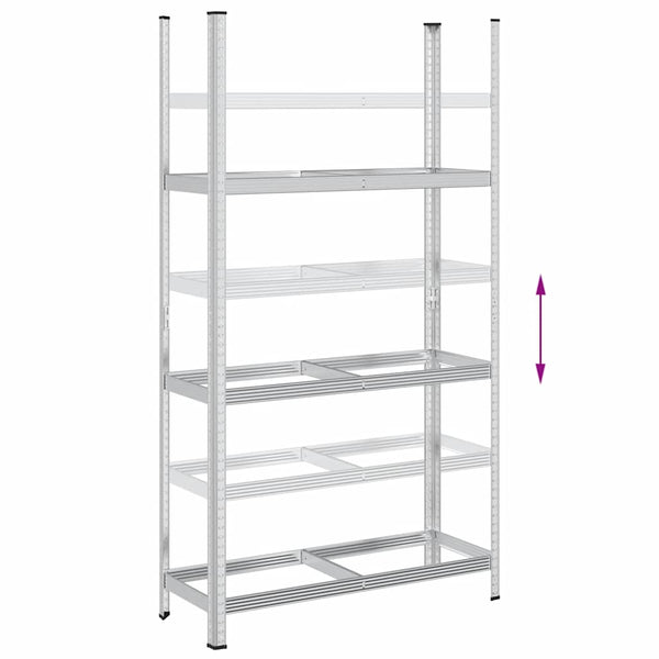 Reifenregal Stahl 110x40x200cm Silber