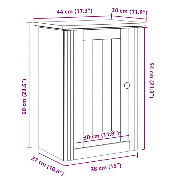 Bad-Wandschrank Grau 44x30x60 cm