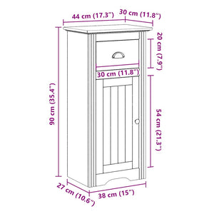 Badschrank BODO Weiß/Braun 44x30x90cm