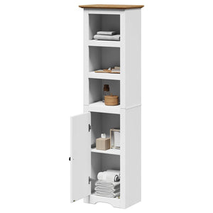 Badschrank BODO Weiß/Braun 44x30x160 cm
