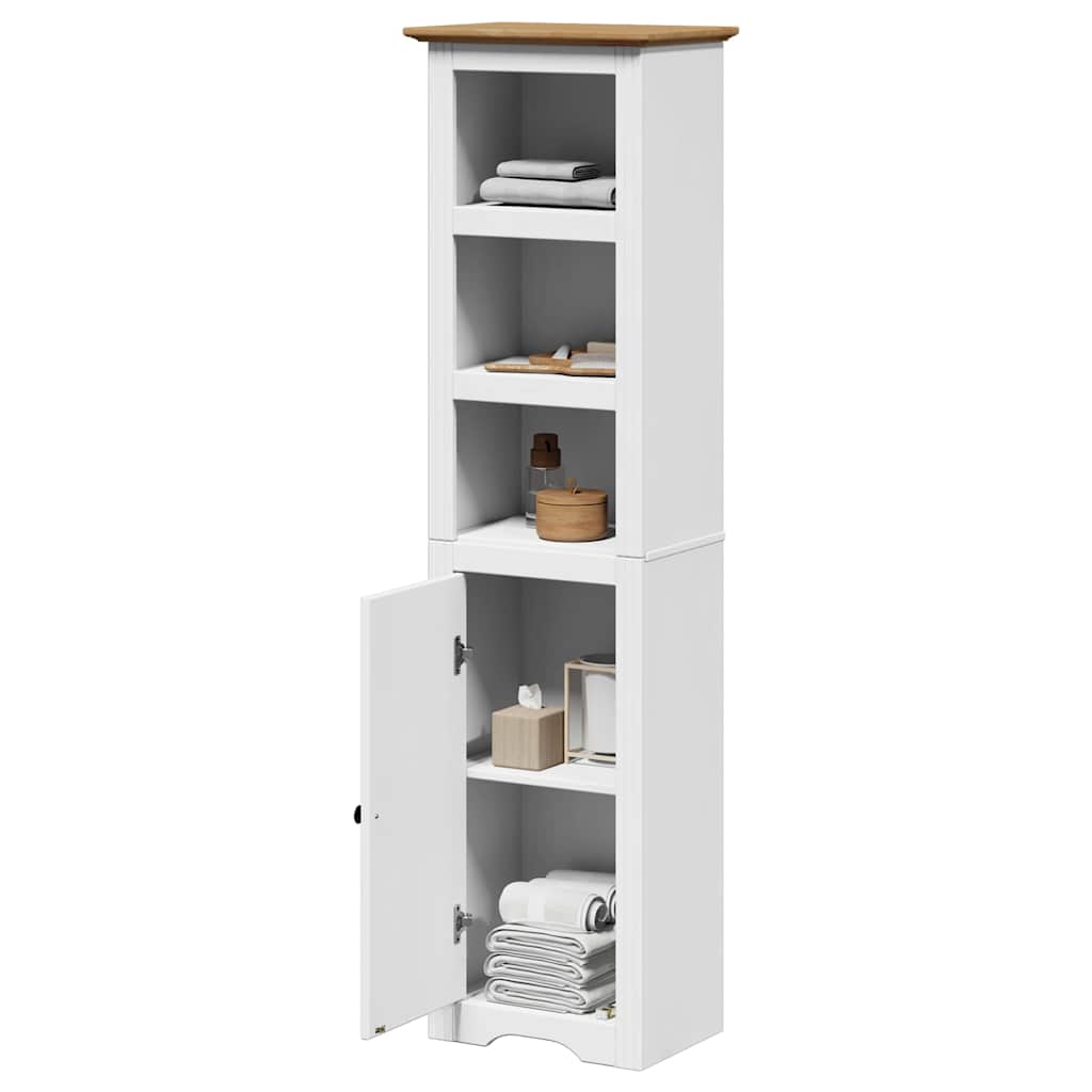Badschrank BODO Weiß/Braun 44x30x160 cm