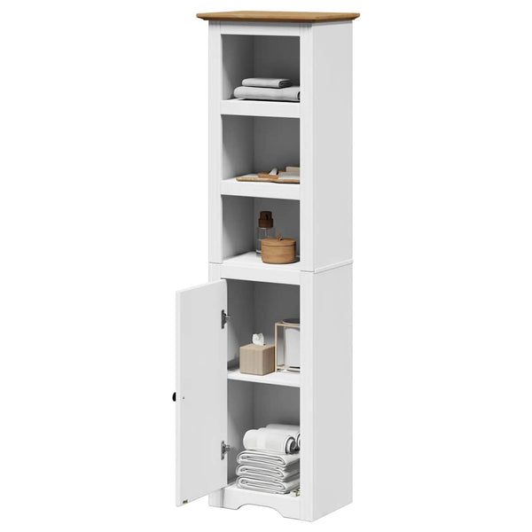 Badschrank BODO Weiß/Braun 44x30x160 cm