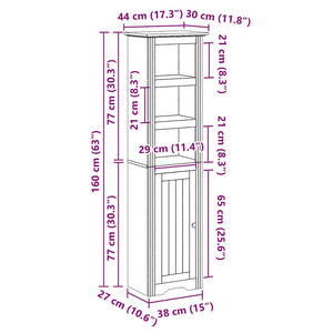 Badezimmerschrank BODO Grau 44x30x160 cm