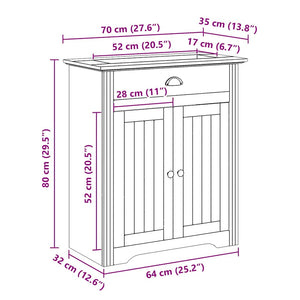 Waschbeckenunterschrank BODO Weiß 70x35x80 cm