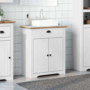 Waschbeckenunterschrank BODO, 70 cm, Weiß/Braun