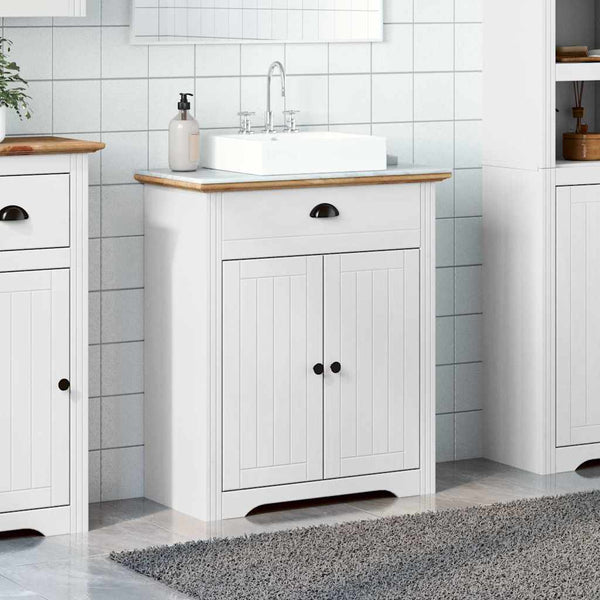 Waschbeckenunterschrank BODO, 70 cm, Weiß/Braun