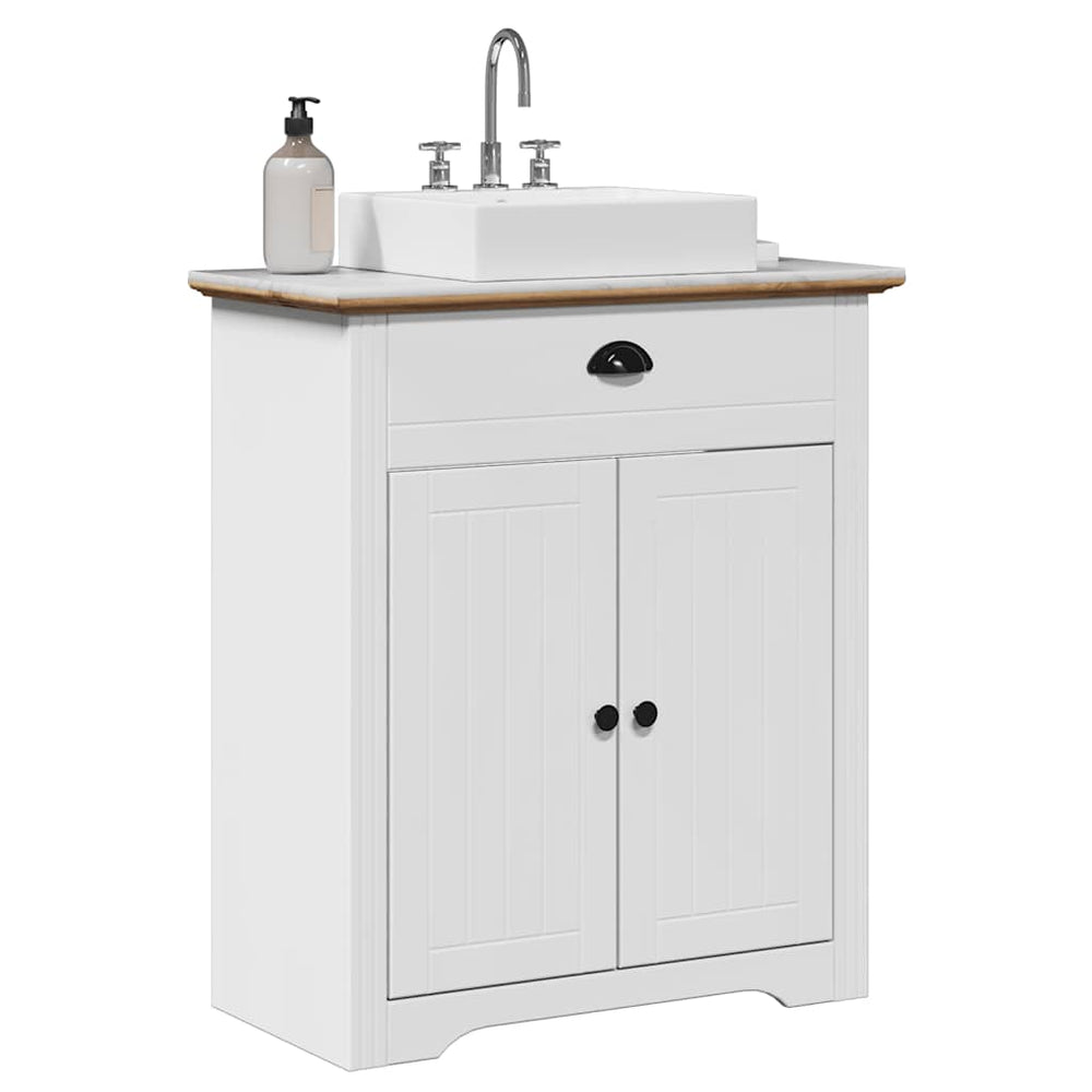 Waschbeckenunterschrank BODO, 70 cm, Weiß/Braun