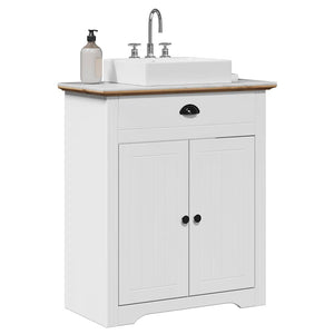 Waschbeckenunterschrank BODO, 70 cm, Weiß/Braun