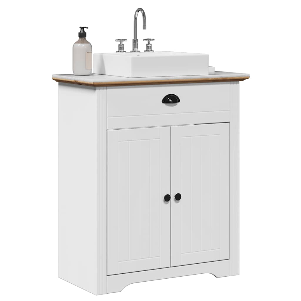 Waschbeckenunterschrank BODO, 70 cm, Weiß/Braun