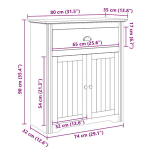 Flurschrank Grau 80x35x90 cm