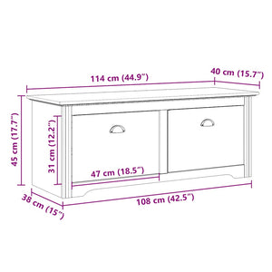 Weiße Flurbank BODO 114x40x45 cm