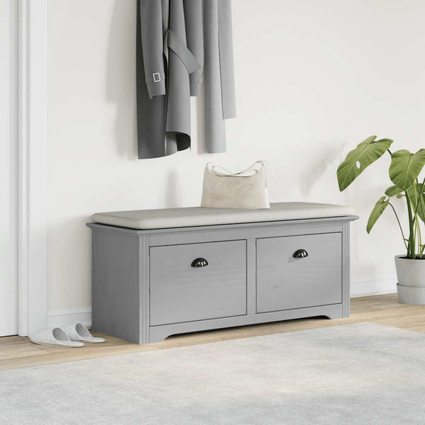 vidaXL Banc d'entrée BODO Gris 114x40x45 cm