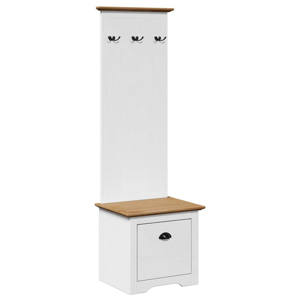 Flurschrank mit Haken Weiß/Braun 50x40x157 cm