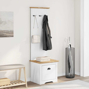 Flurschrank mit Haken Weiß/Braun 50x40x157 cm