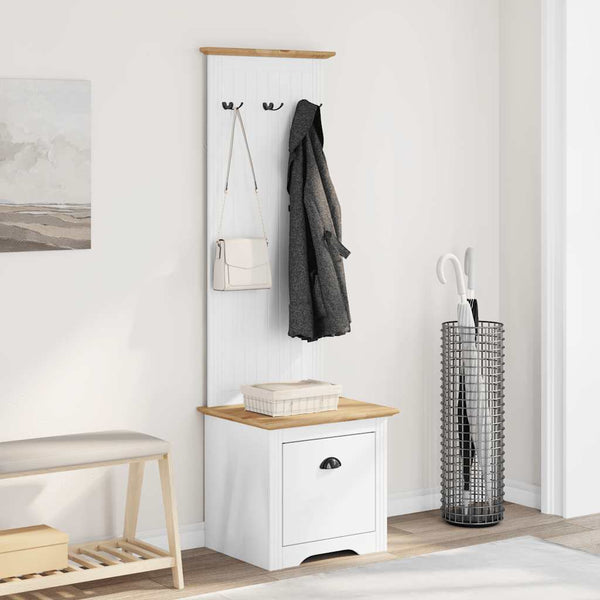 Flurschrank mit Haken Weiß/Braun 50x40x157 cm