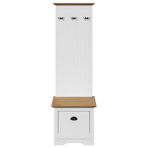Flurschrank mit Haken Weiß/Braun 50x40x157 cm