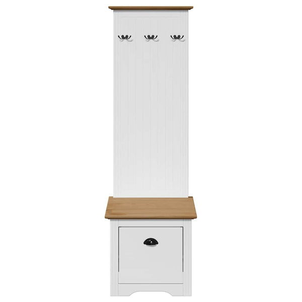 Flurschrank mit Haken Weiß/Braun 50x40x157 cm