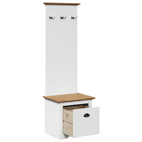 Flurschrank mit Haken Weiß/Braun 50x40x157 cm
