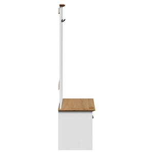 Flurschrank mit Haken Weiß/Braun 50x40x157 cm