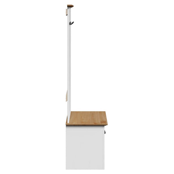 Flurschrank mit Haken Weiß/Braun 50x40x157 cm