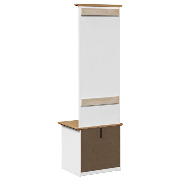Flurschrank mit Haken Weiß/Braun 50x40x157 cm