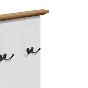 Flurschrank mit Haken Weiß/Braun 50x40x157 cm