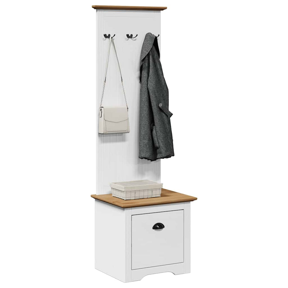 Flurschrank mit Haken Weiß/Braun 50x40x157 cm