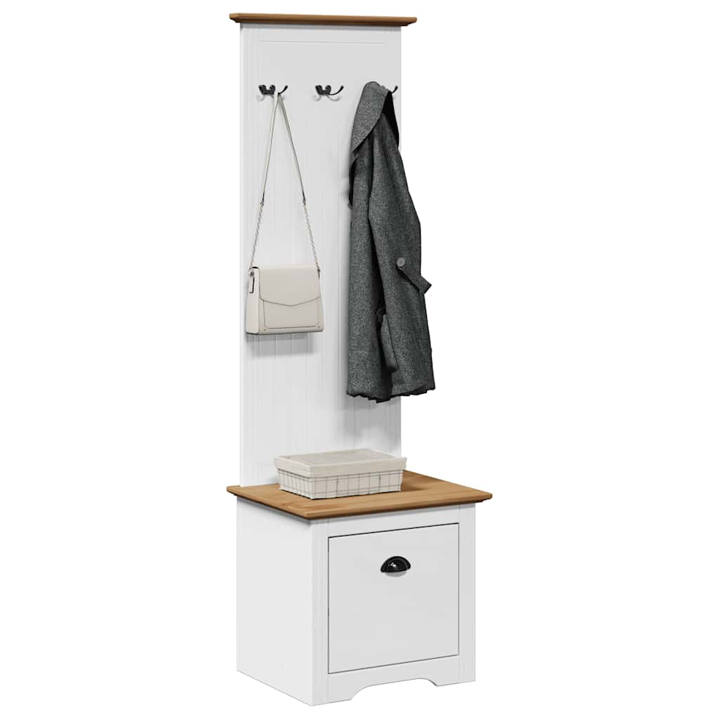 Flurschrank mit Haken Weiß/Braun 50x40x157 cm