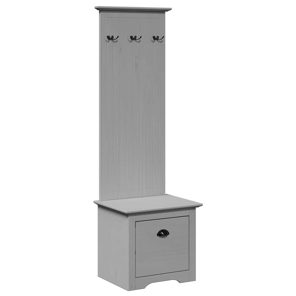 Grauer Flurschrank mit Haken 50x40x157 cm