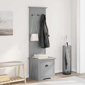 Grauer Flurschrank mit Haken 50x40x157 cm