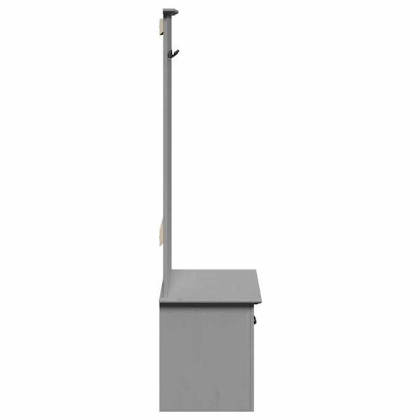 Grauer Flurschrank mit Haken 50x40x157 cm