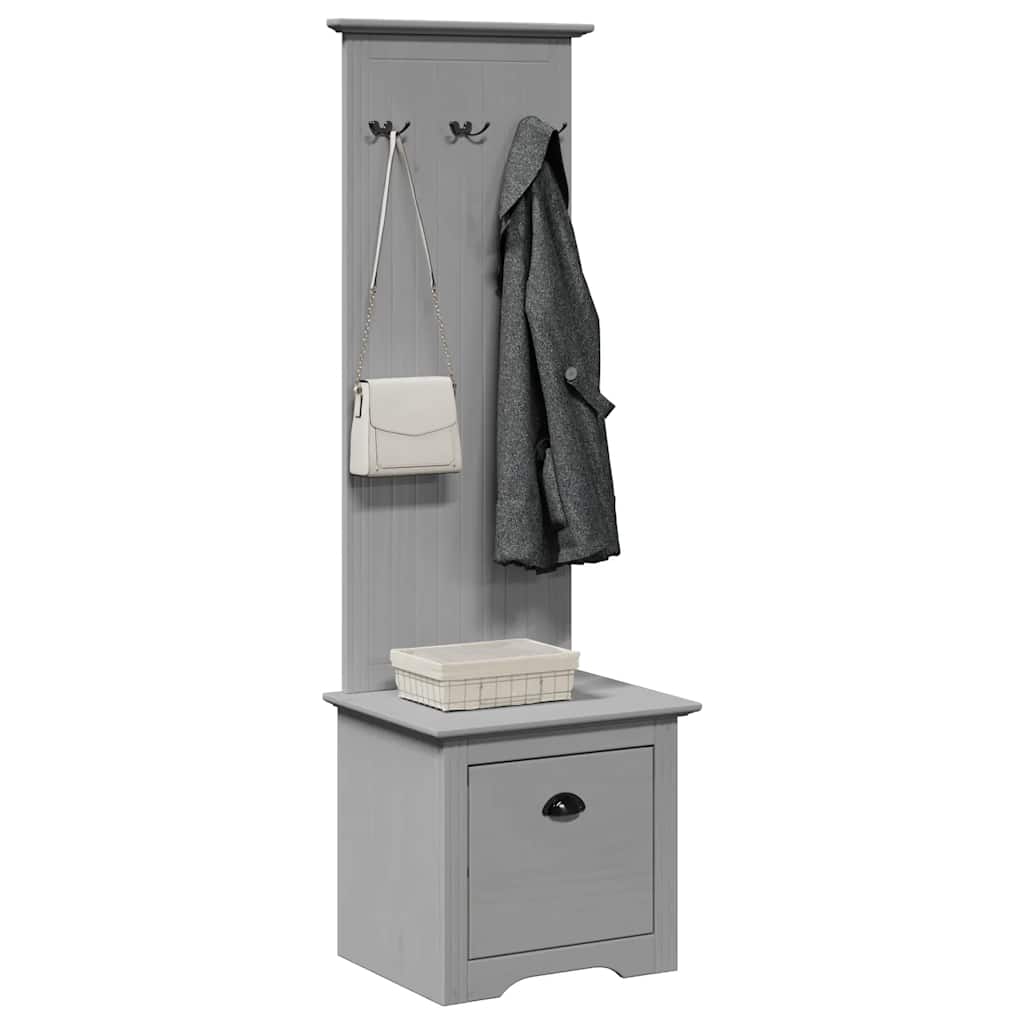 Grauer Flurschrank mit Haken 50x40x157 cm