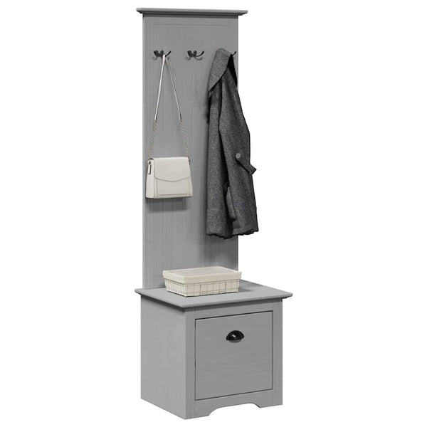Grauer Flurschrank mit Haken 50x40x157 cm