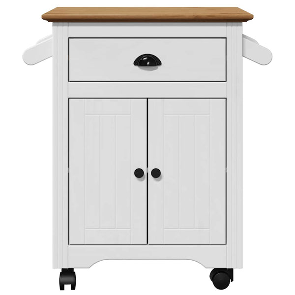Küchenwagen BODO Weiß/Braun 72x45x80 cm