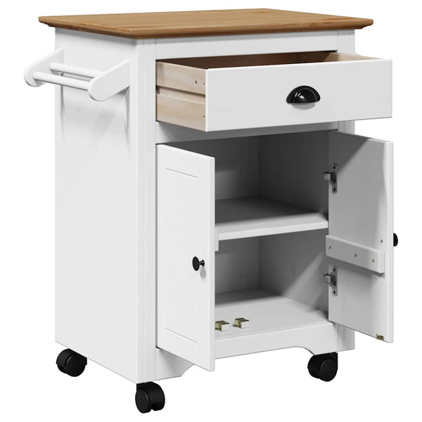 Küchenwagen BODO Weiß/Braun 72x45x80 cm