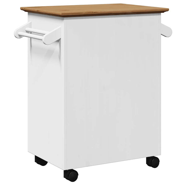 Küchenwagen BODO Weiß/Braun 72x45x80 cm