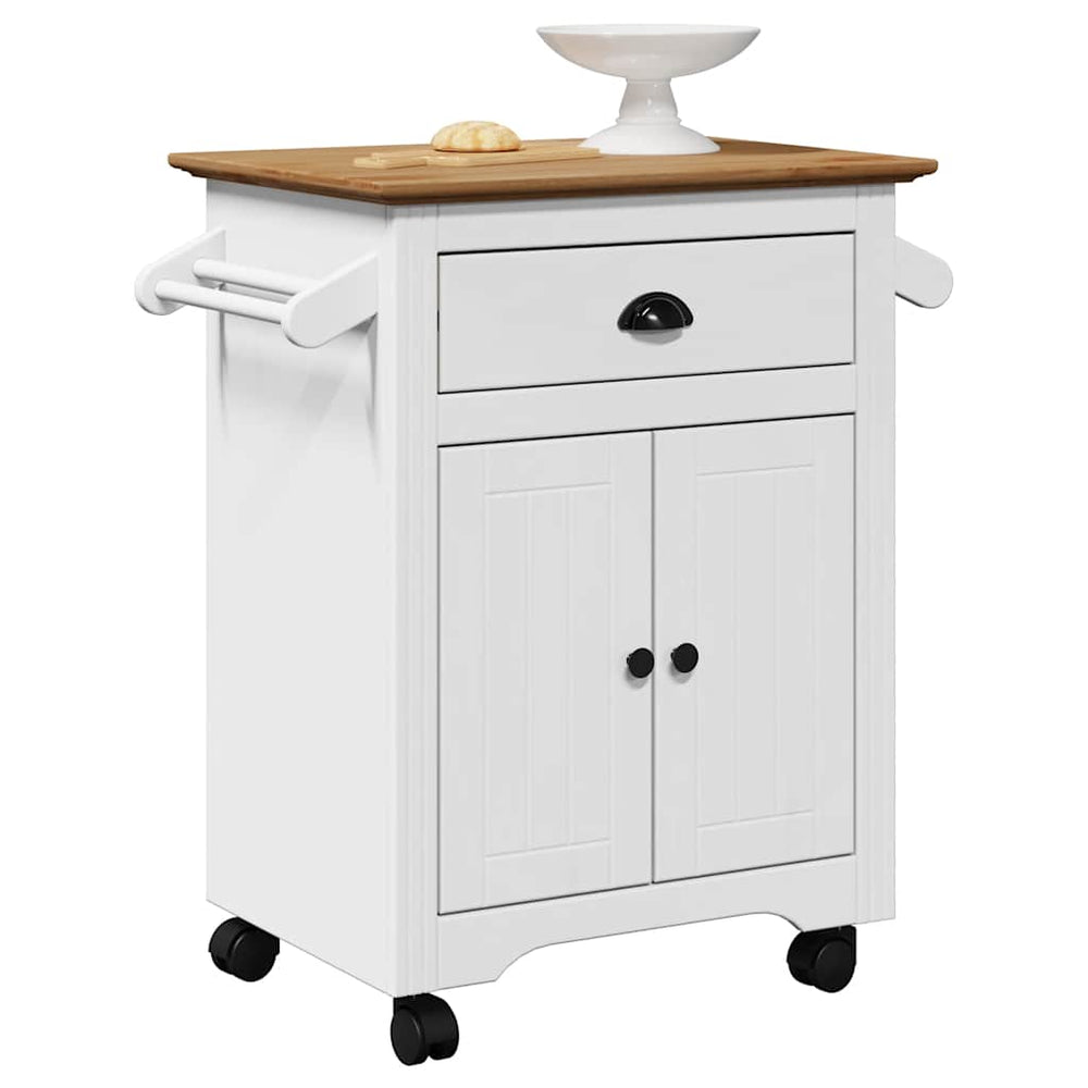 vidaXL Kitchen Cart BODO White and Brown 72x45x80 cm