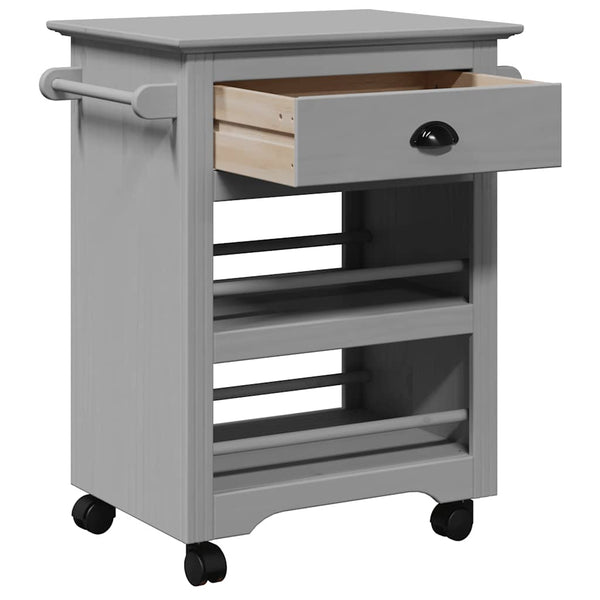 vidaXL Chariot de cuisine BODO gris 67,5x45x80 cm