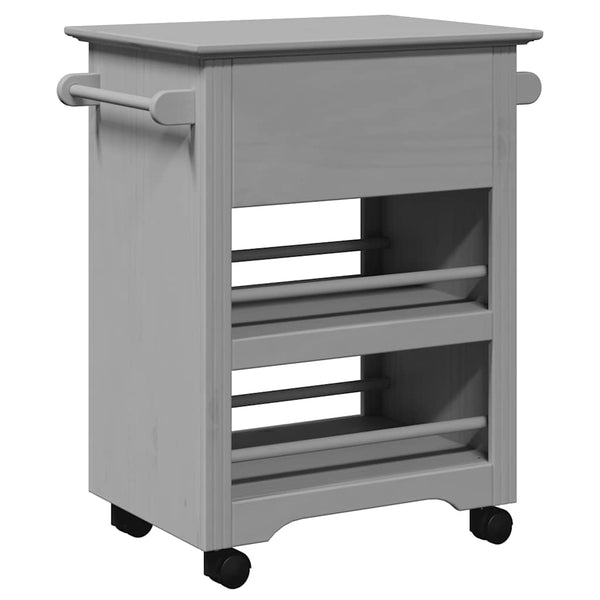 vidaXL Chariot de cuisine BODO gris 67,5x45x80 cm