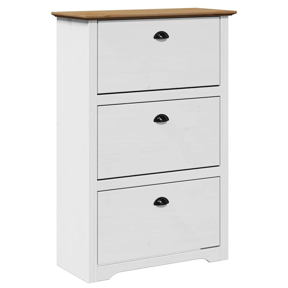 Schuhregal BODO Weiß/Braun 80x35x118 cm