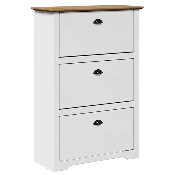 Schuhregal BODO Weiß/Braun 80x35x118 cm