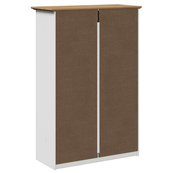 Schuhregal BODO Weiß/Braun 80x35x118 cm