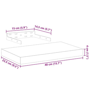 Schweberegale 40x23,5 cm, 2er Set