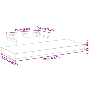 Schweberegale 60x23,5 cm, 4er Set
